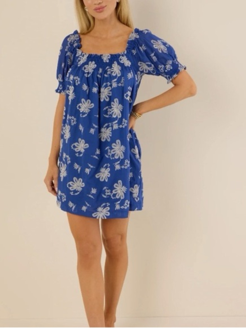 Avara Blue Floral Dress. NWOT